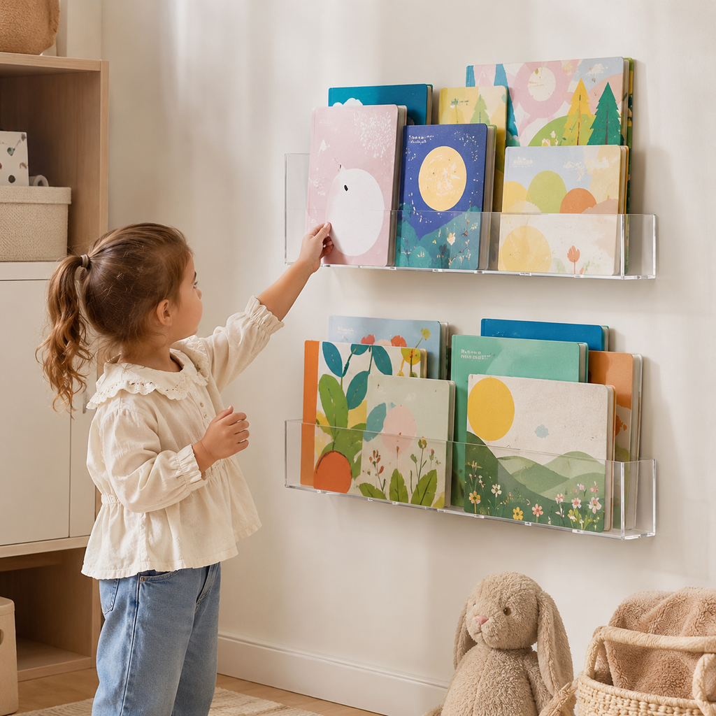 Clear Acrylic Wall Bookshelf