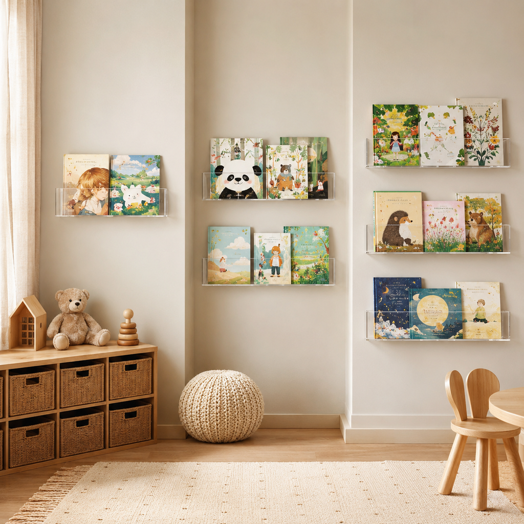 Clear Acrylic Wall Bookshelf