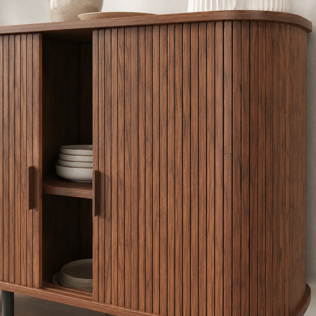 Fluted LED Wine Bar Sideboard