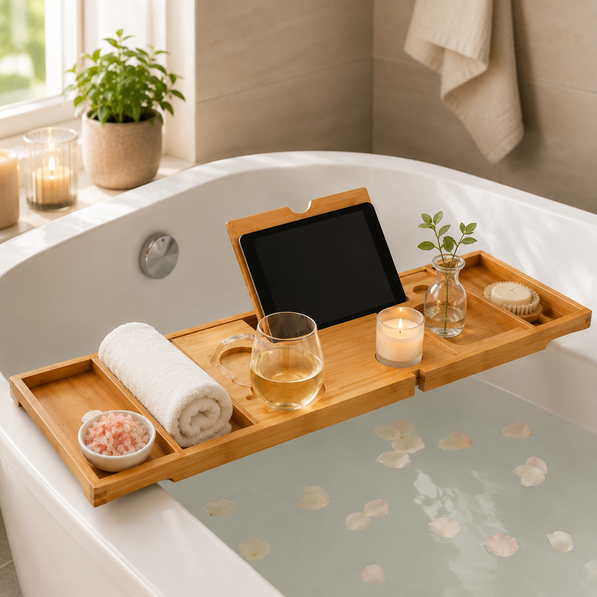Bamboo Bathtub Caddy Tray