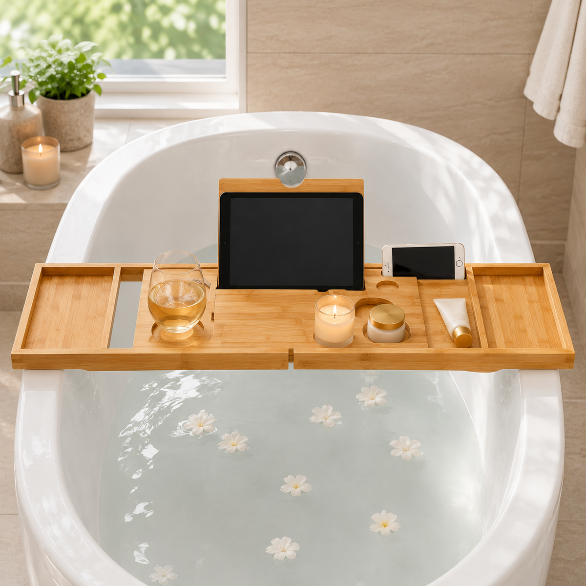 Bamboo Bathtub Caddy Tray