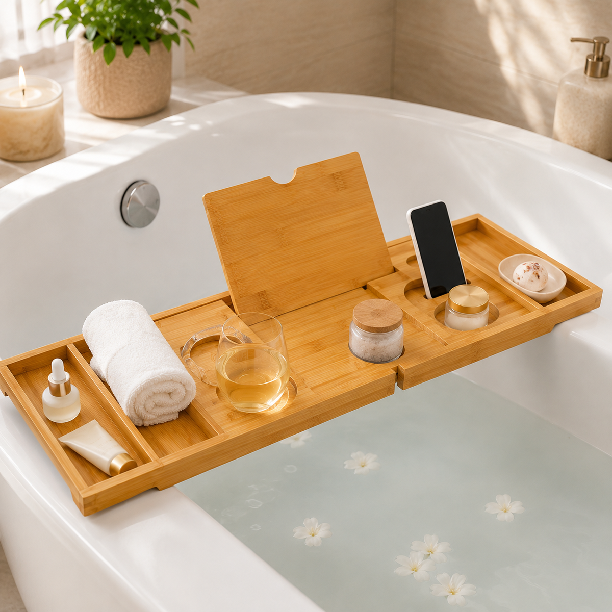 Bamboo Bathtub Caddy Tray