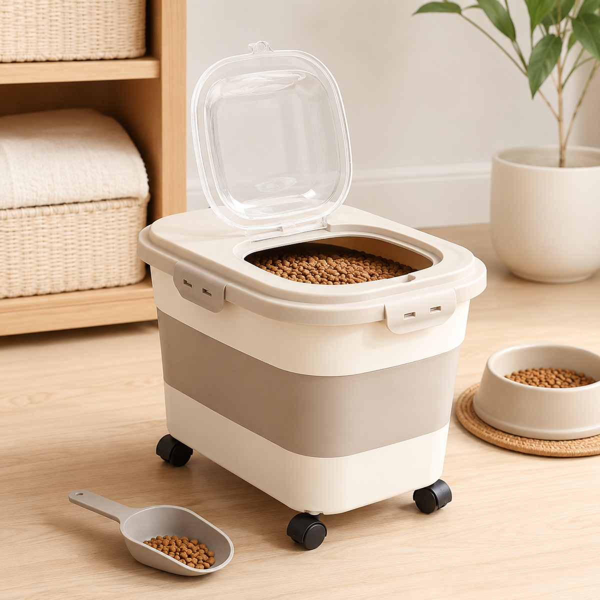 Collapsible Pet Food Storage Container