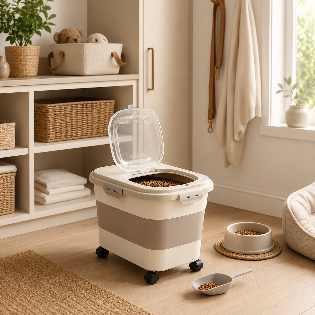 Collapsible Pet Food Storage Container