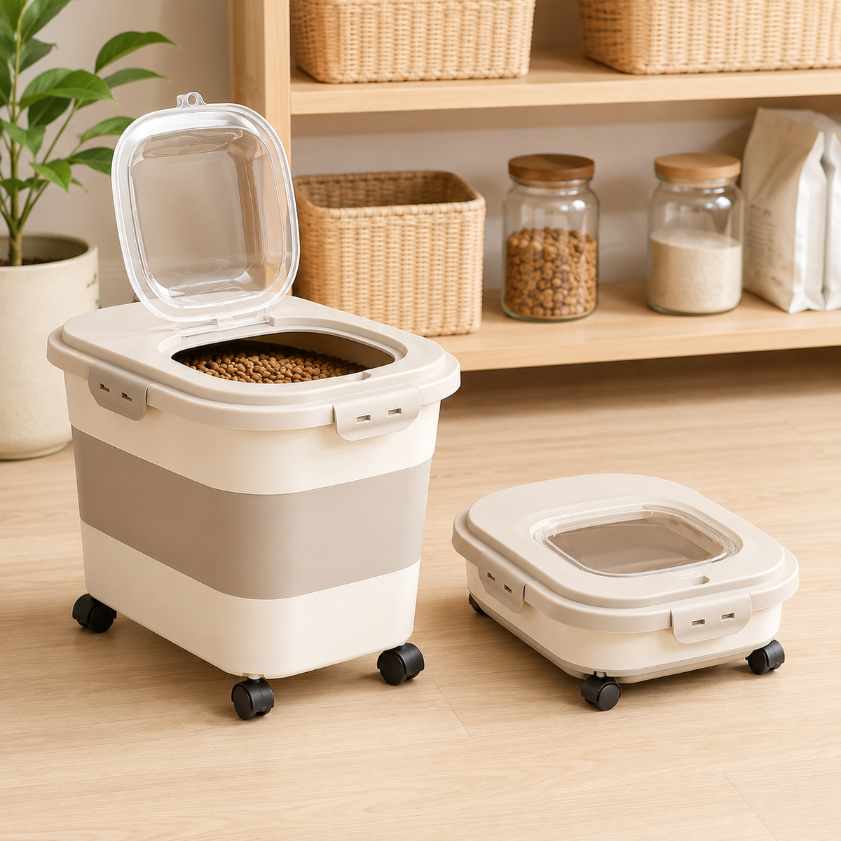 Collapsible Pet Food Storage Container