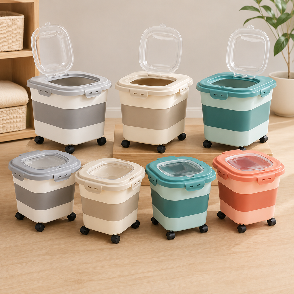 Collapsible Pet Food Storage Container
