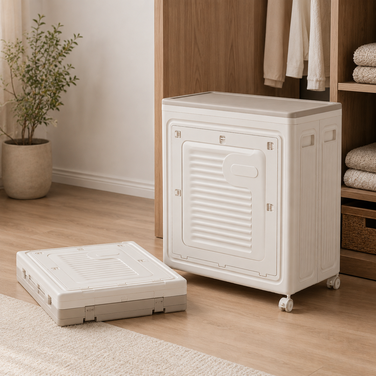 Foldable Storage Box with Wheels