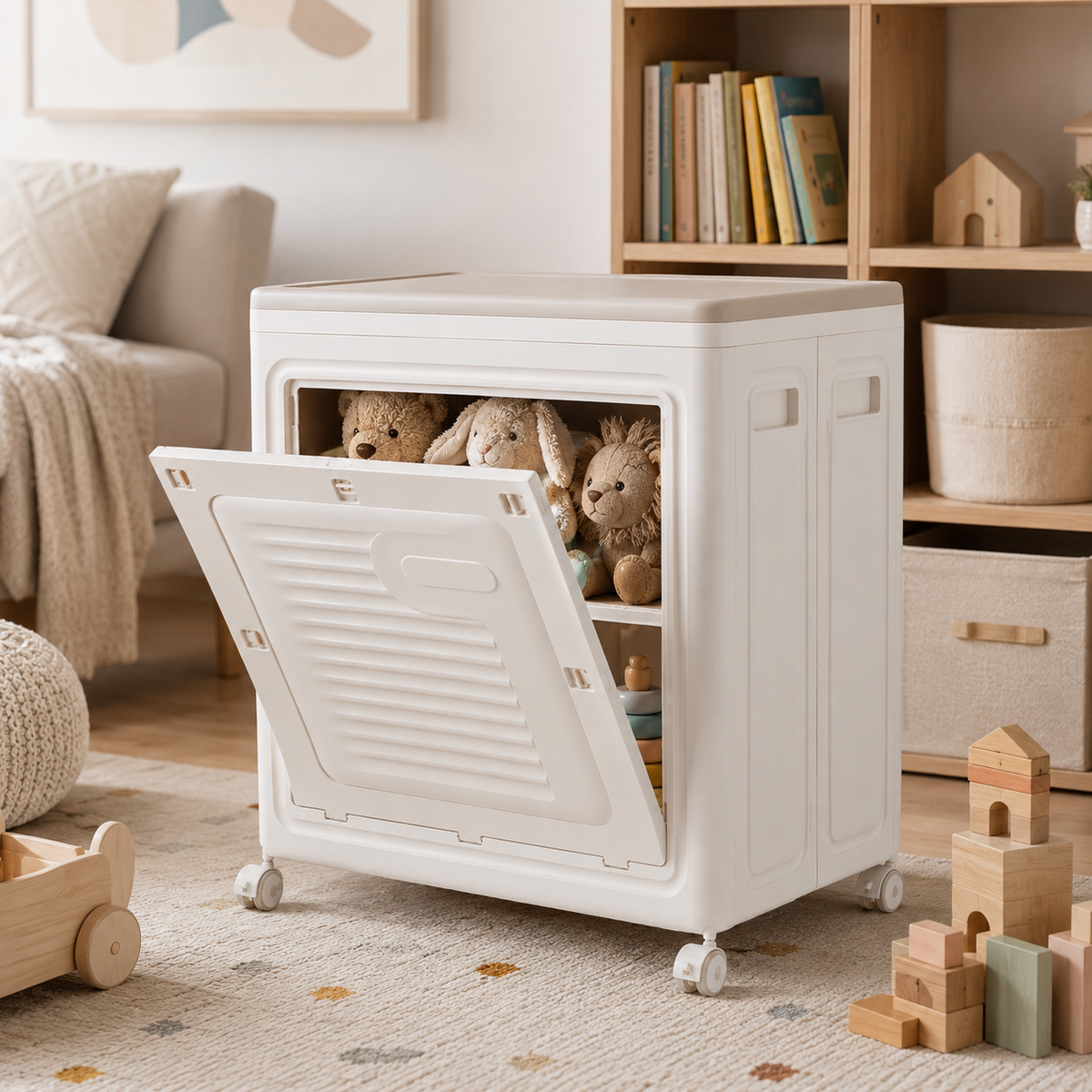 Foldable Storage Box with Wheels