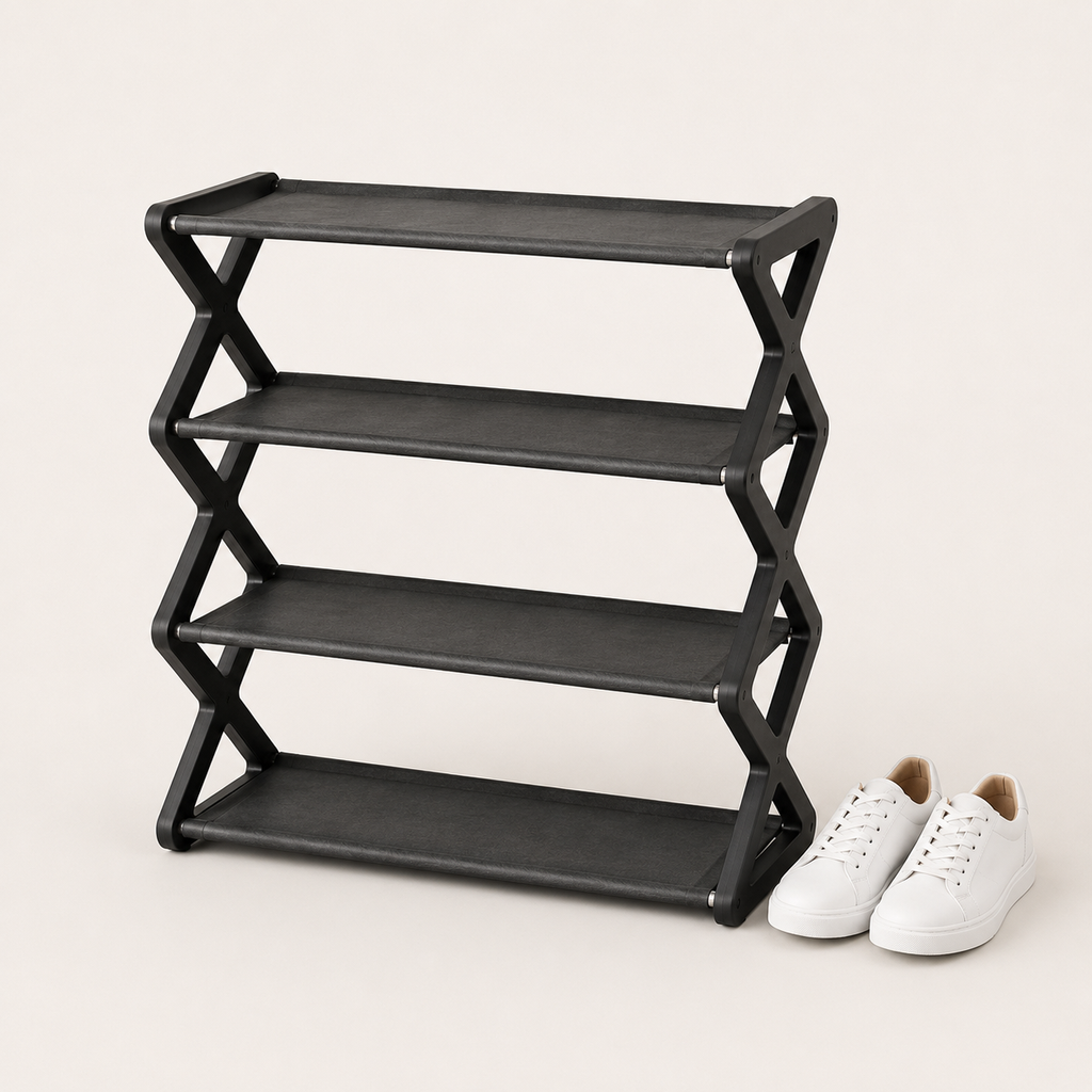 4-Tier X-Frame Shoe Rack