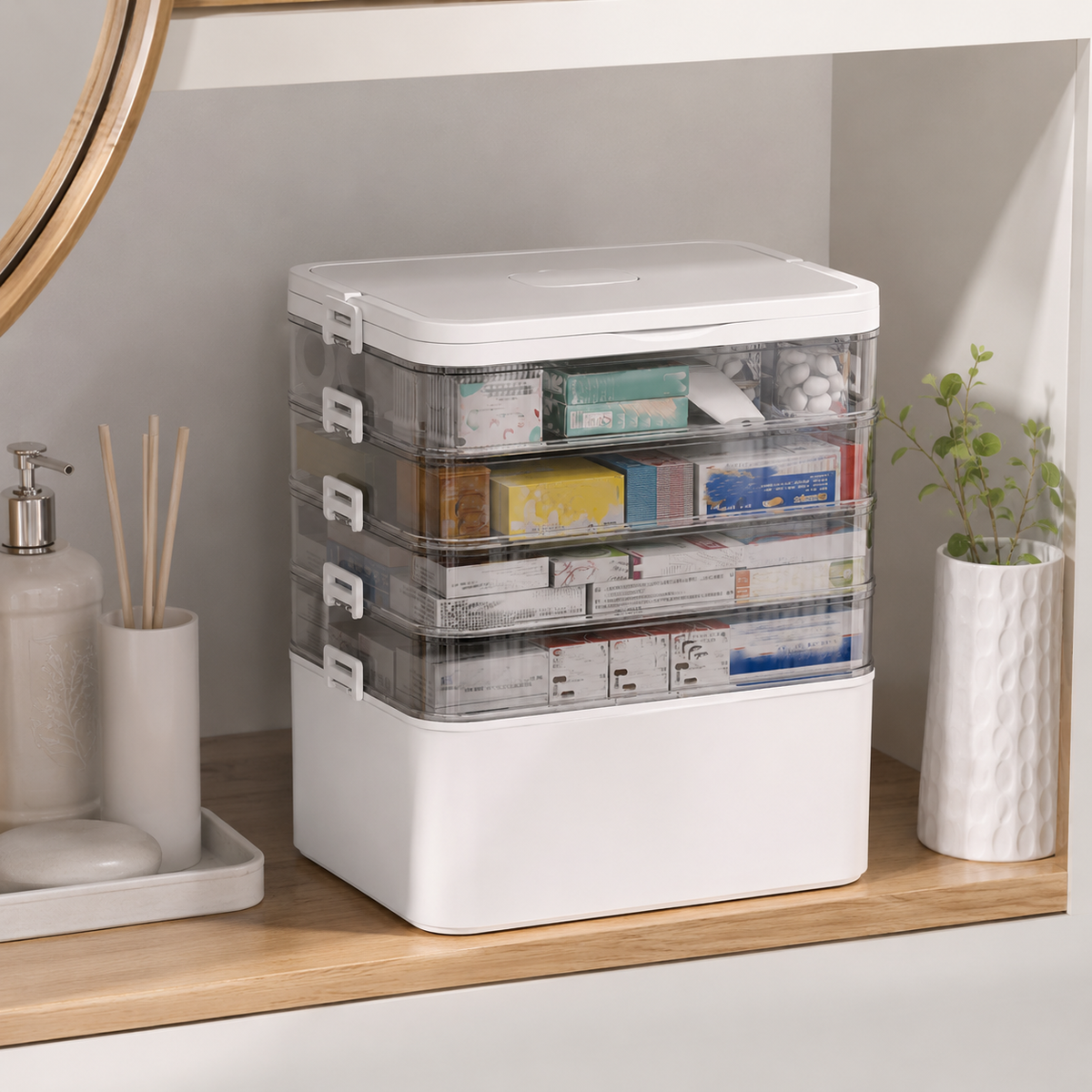 Multi-Layer Medicine Organizer Box