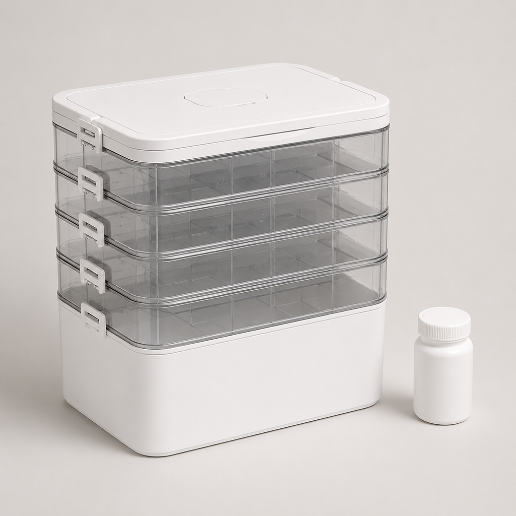 Multi-Layer Medicine Organizer Box