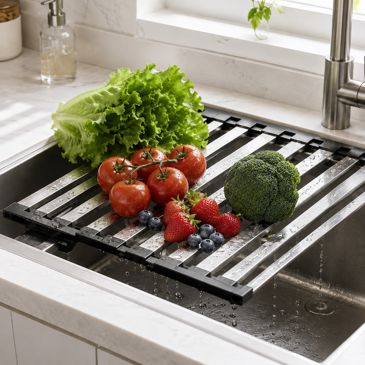 Telescopic Over-Sink Dish Rack