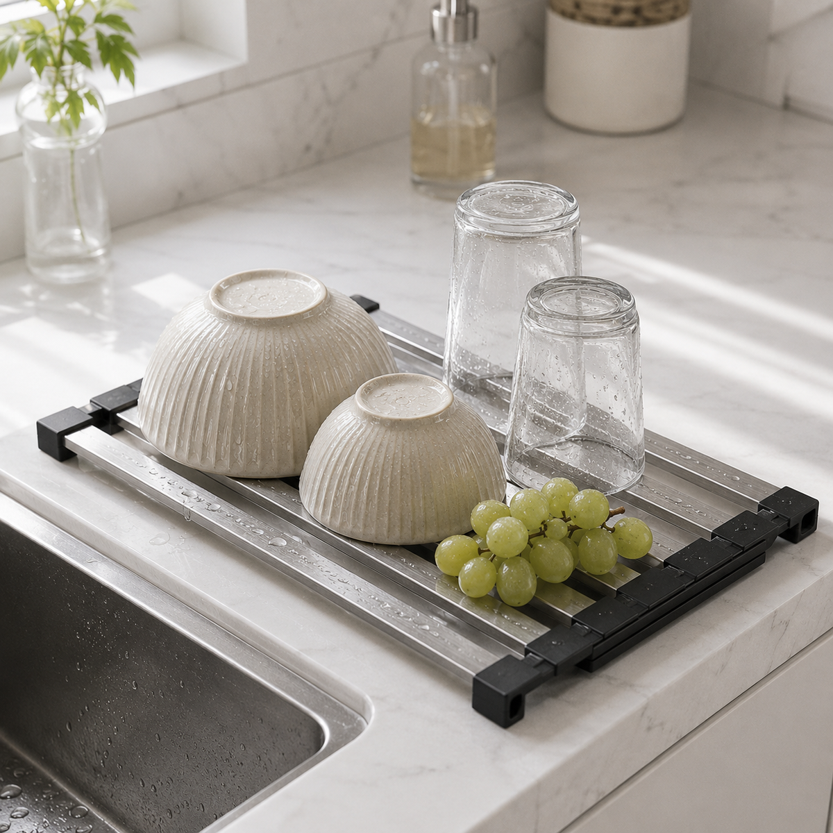 Telescopic Over-Sink Dish Rack