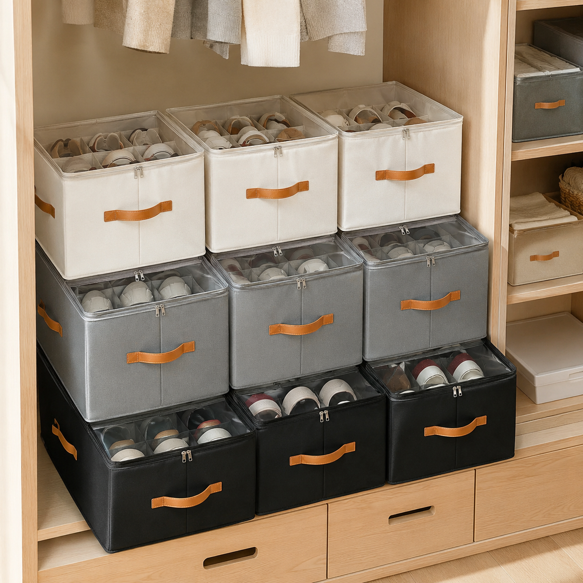 Collapsible Fabric Shoe Box