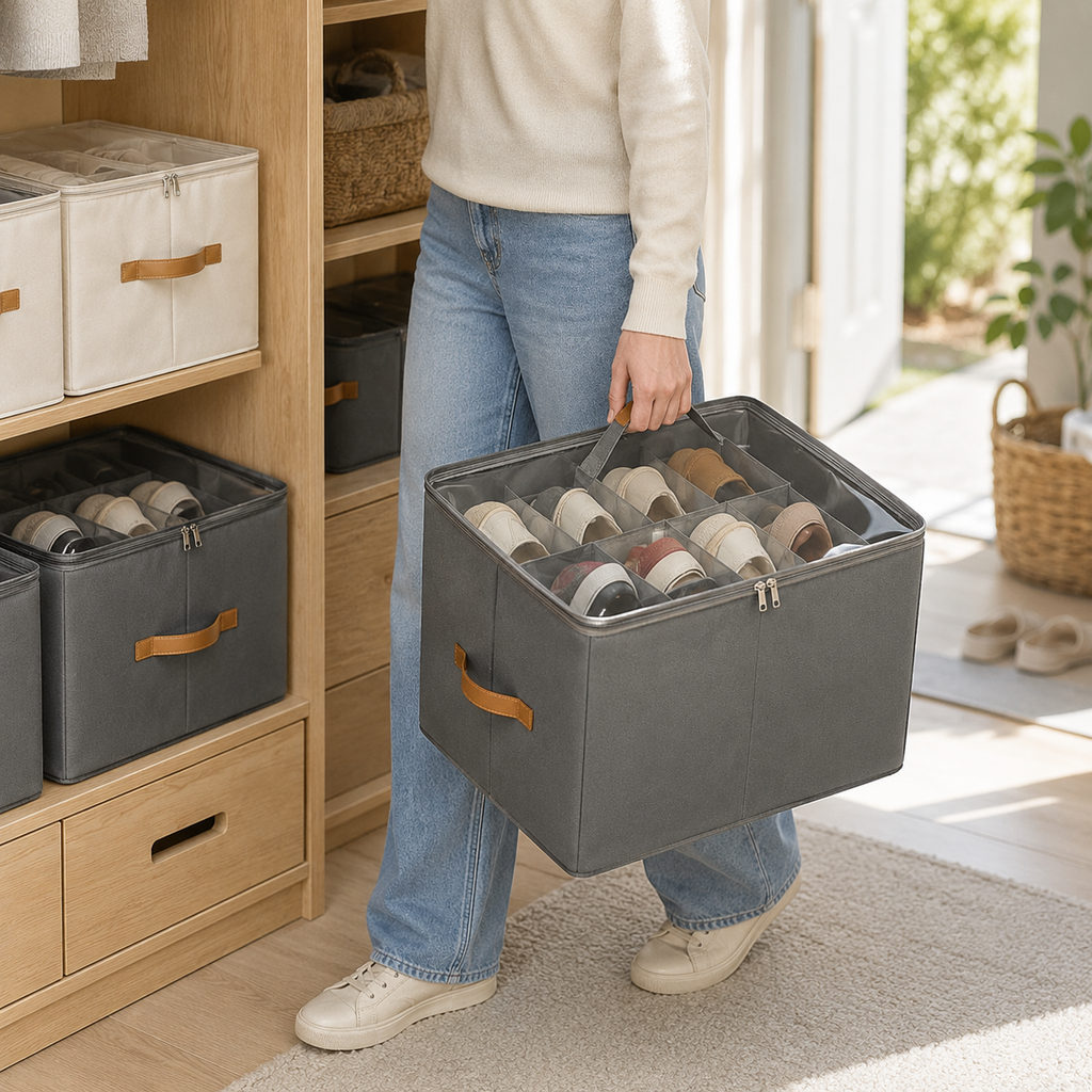 Collapsible Fabric Shoe Box