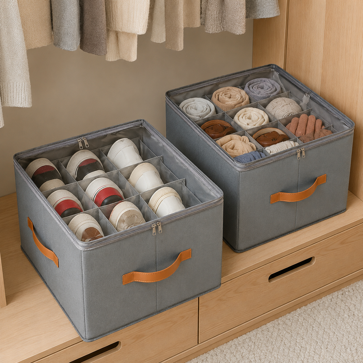 Collapsible Fabric Shoe Box