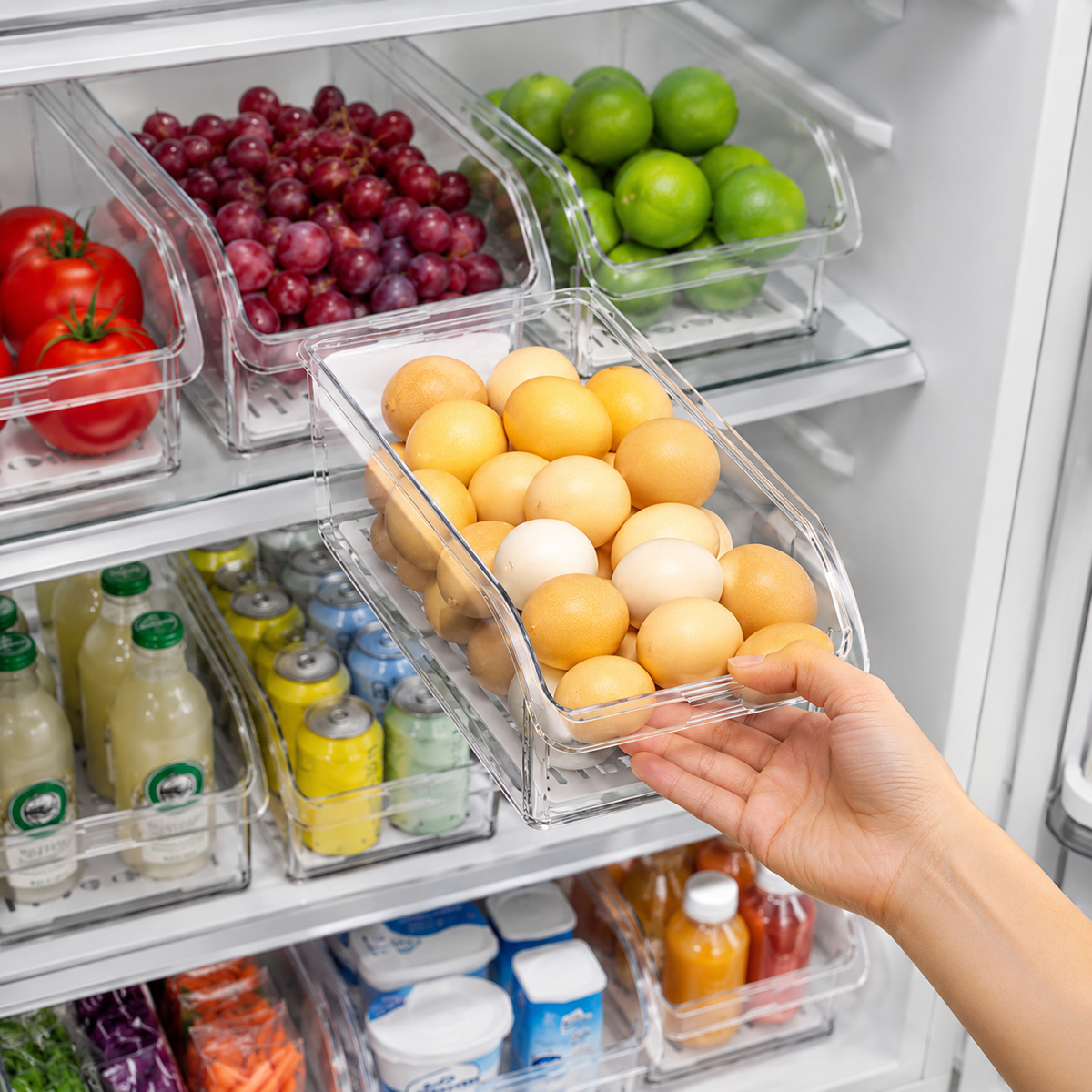 Clear Fridge Organizer Bins