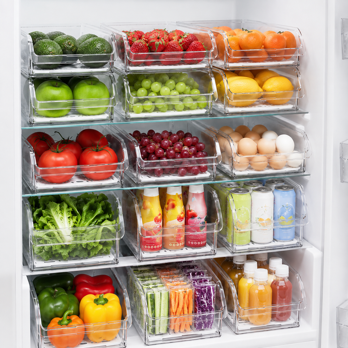 Clear Fridge Organizer Bins
