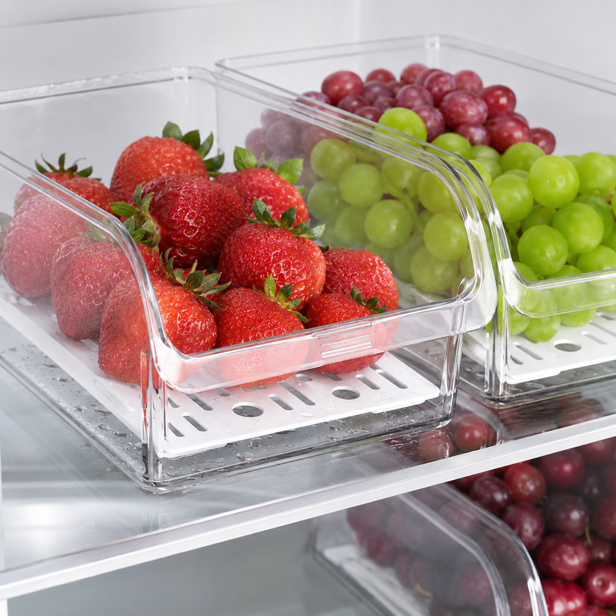 Clear Fridge Organizer Bins