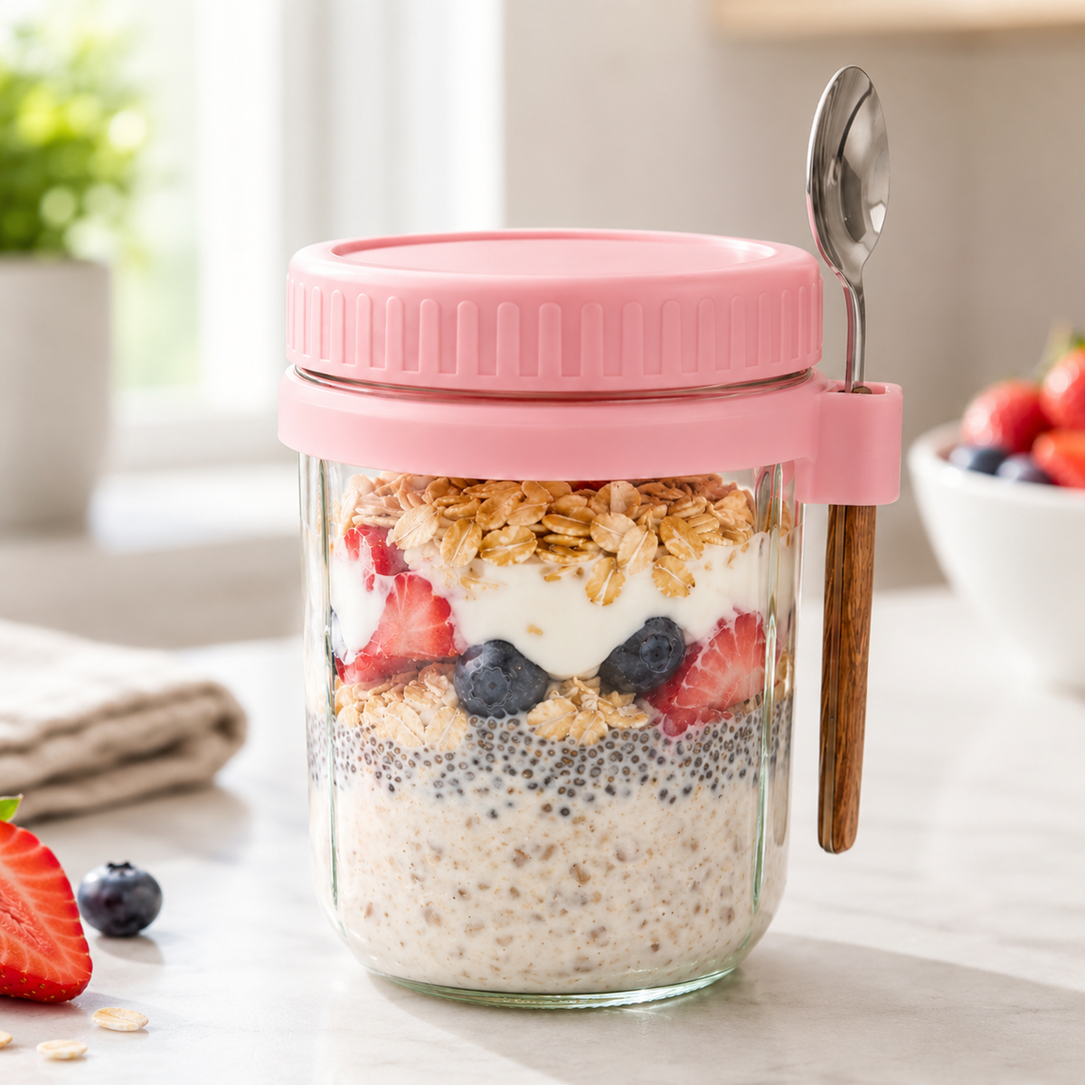 Overnight Oats Container (with Spoon)