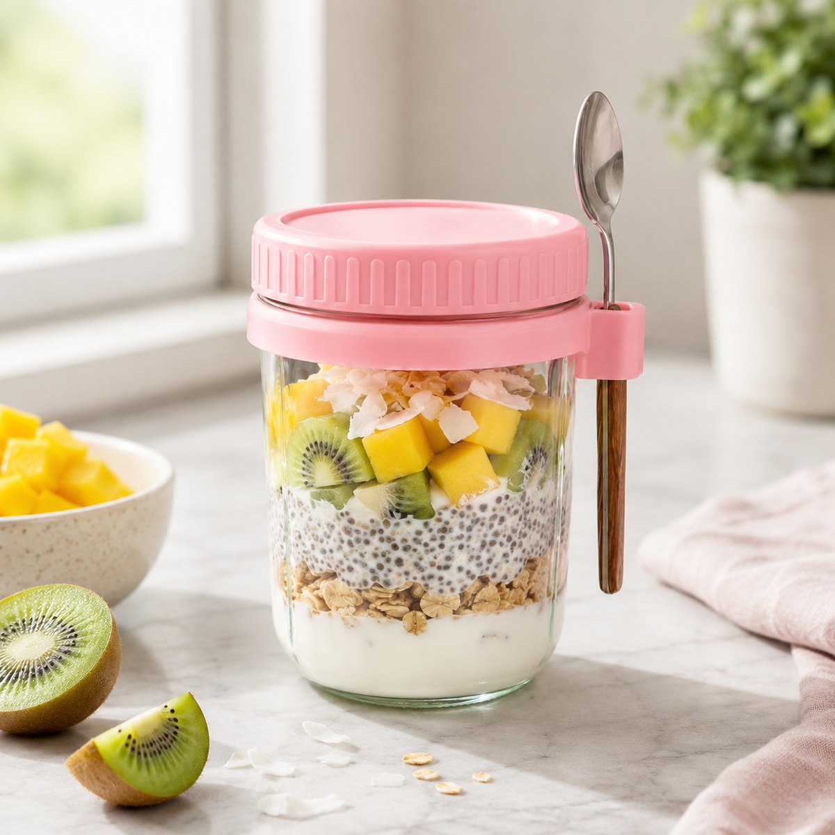 Overnight Oats Container (with Spoon)