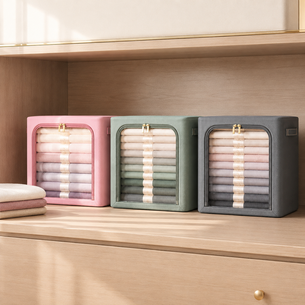Large Divided Fabric Storage Bin
