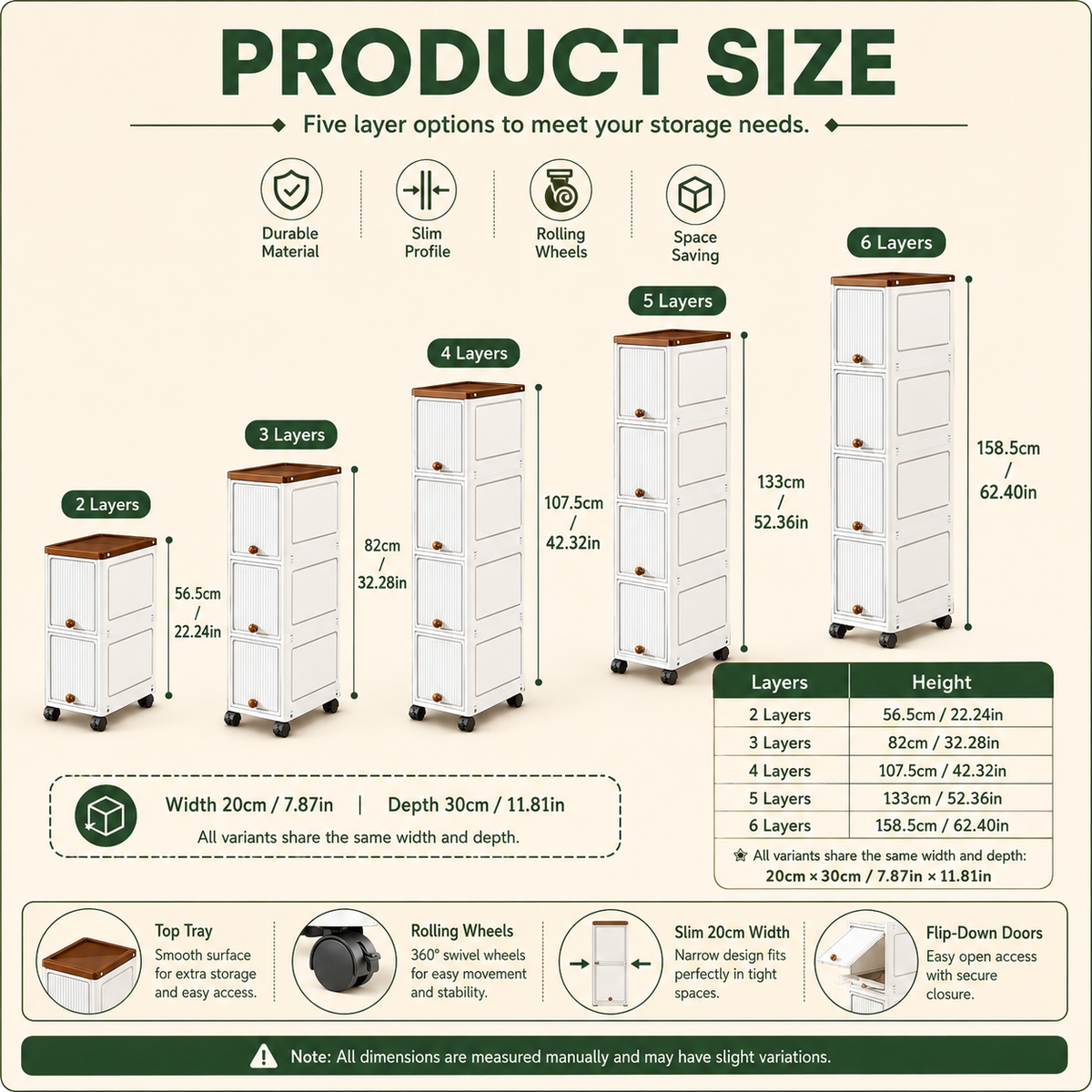 Slim Rolling Storage Cart
