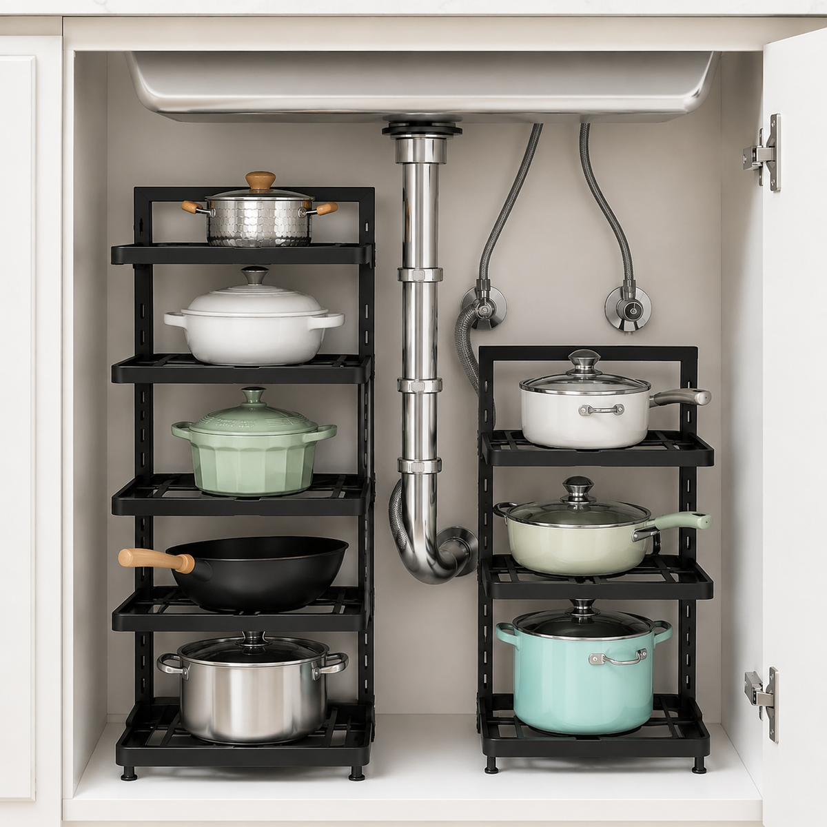 Adjustable Under-Sink Shelf