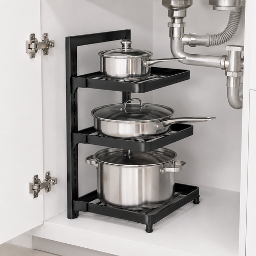 Adjustable Under-Sink Shelf