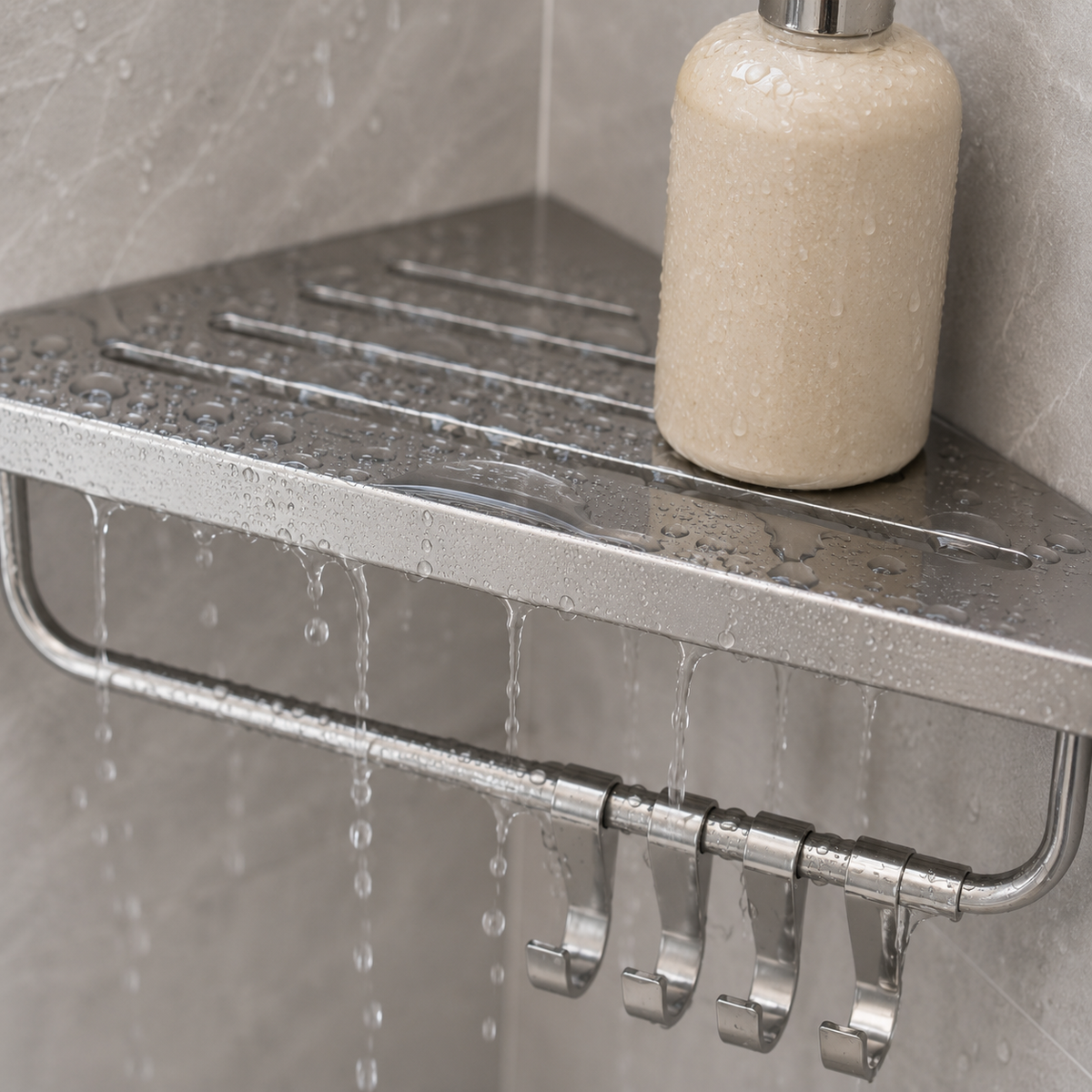 No-Drill Corner Shower Shelf