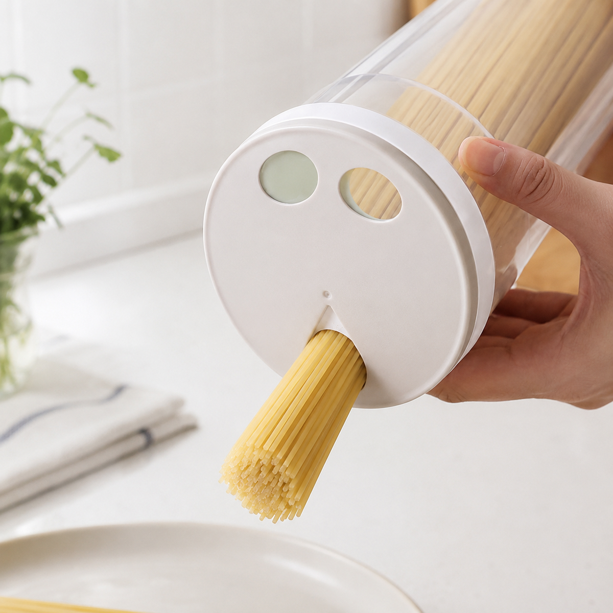 Divided Pasta Storage Canister