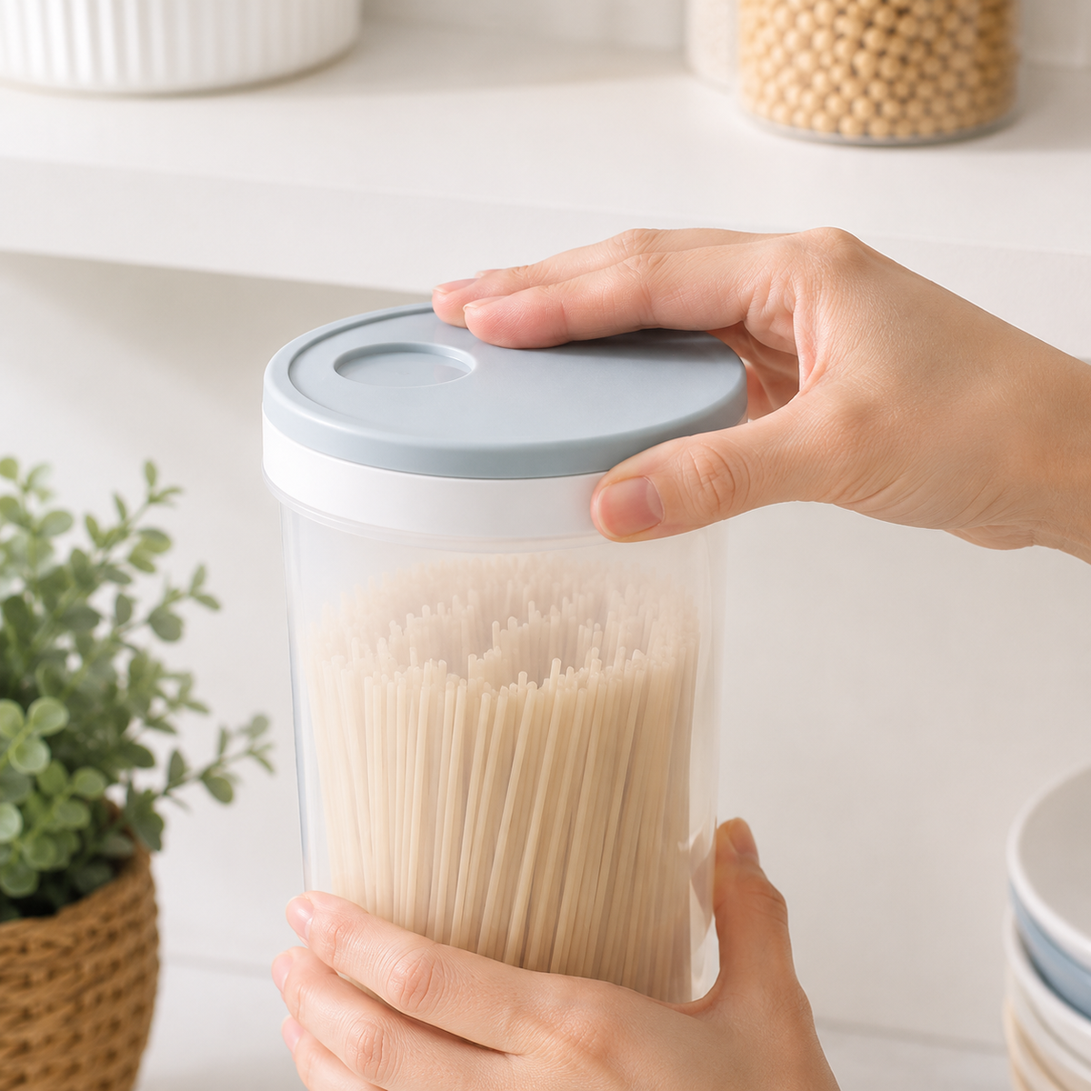 Divided Pasta Storage Canister