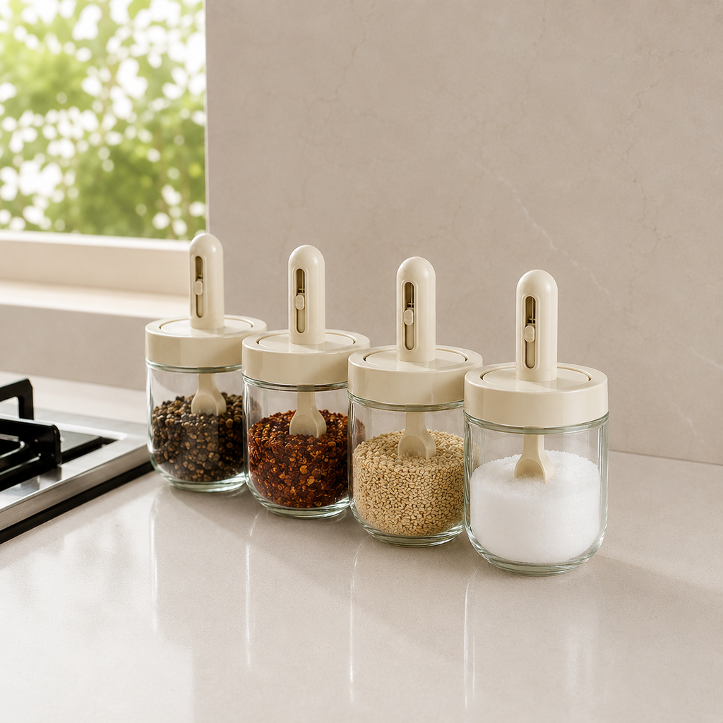 Glass Seasoning Jar with Spoon