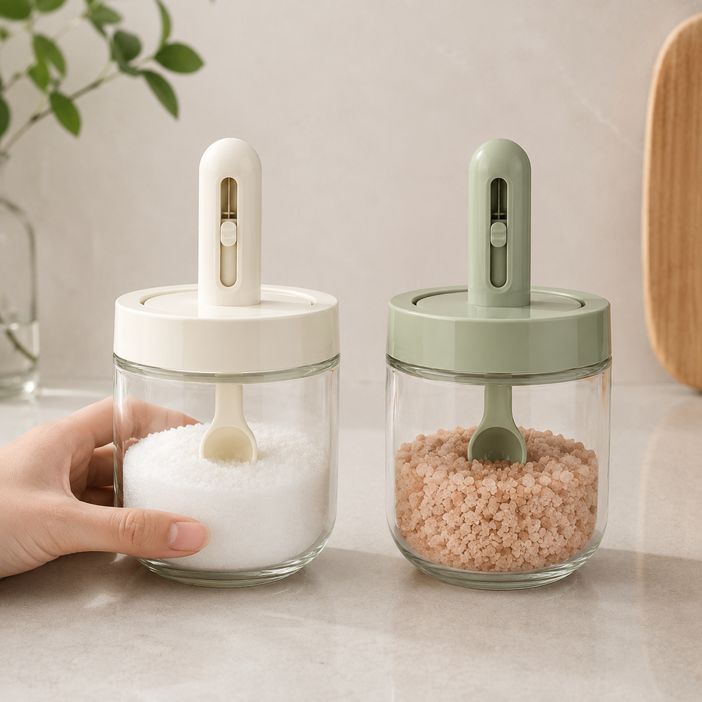 Glass Seasoning Jar with Spoon