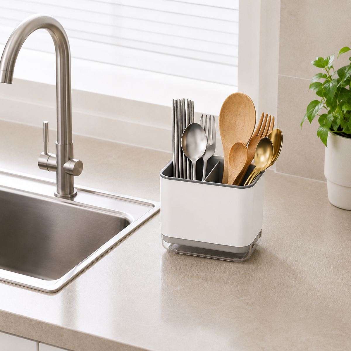 Double-Layer Cutlery Drain Rack