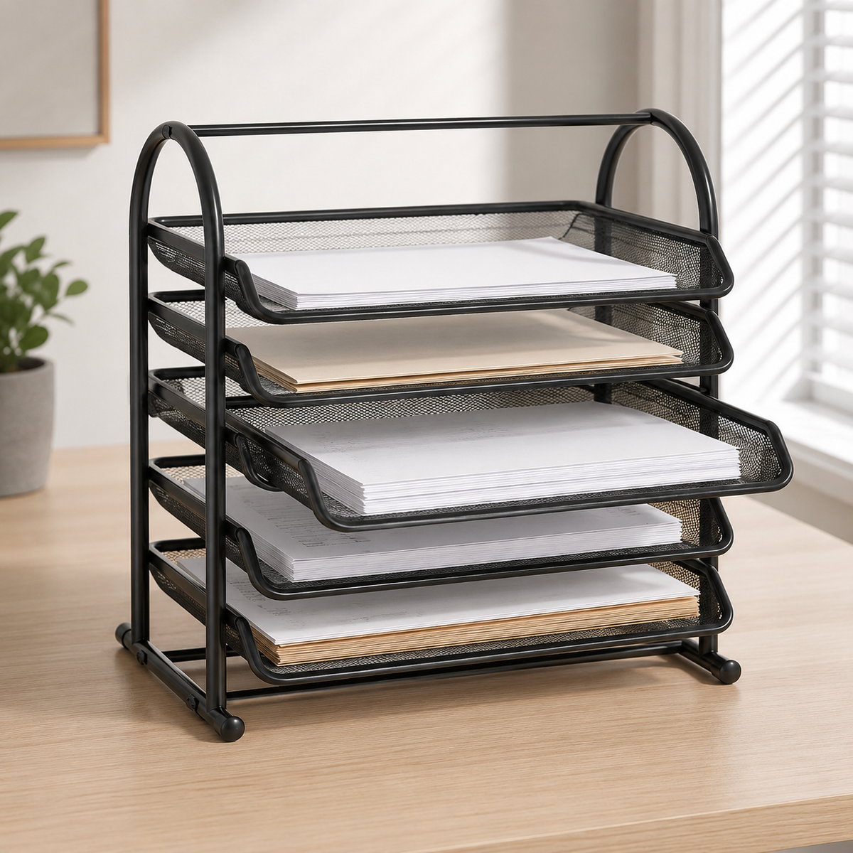 Mesh Sliding Letter Tray Organizer