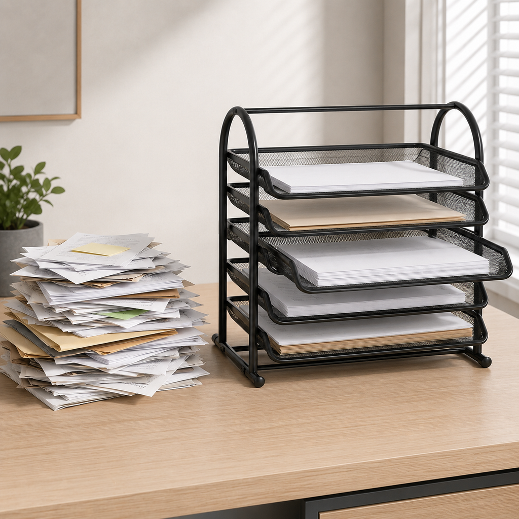 Mesh Sliding Letter Tray Organizer
