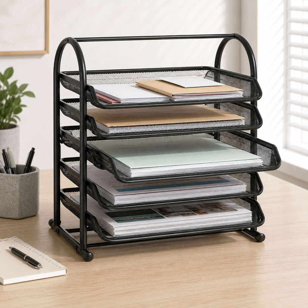 Mesh Sliding Letter Tray Organizer