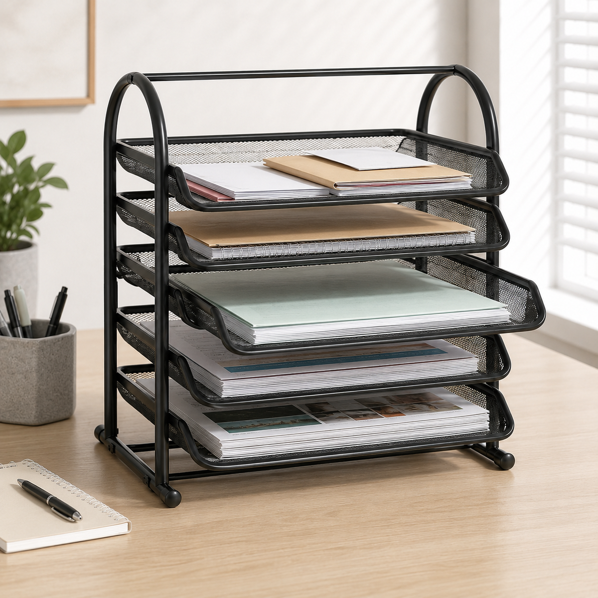 Mesh Sliding Letter Tray Organizer