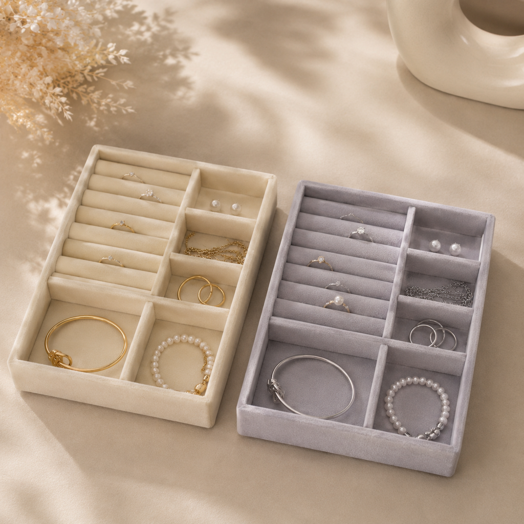 Velvet Jewelry Organizer Tray