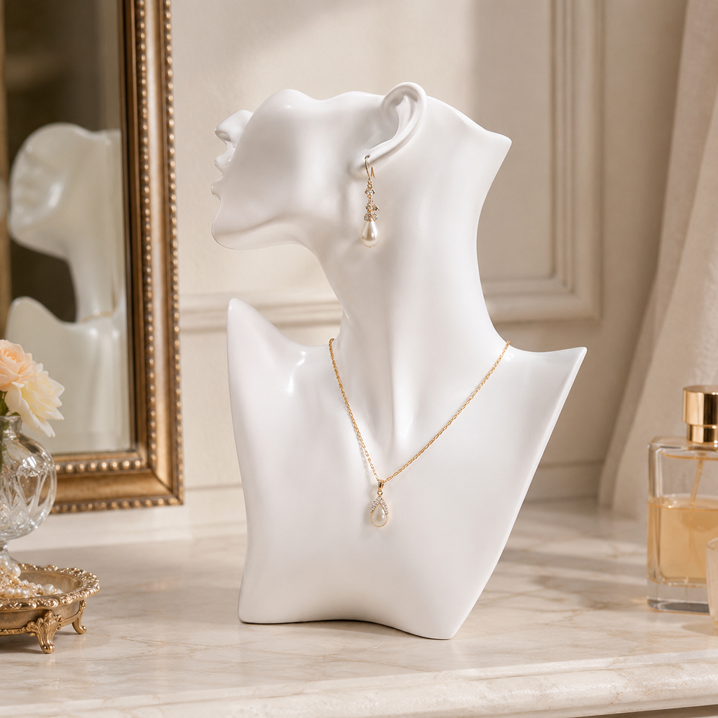 Resin Necklace & Earring Display Bust