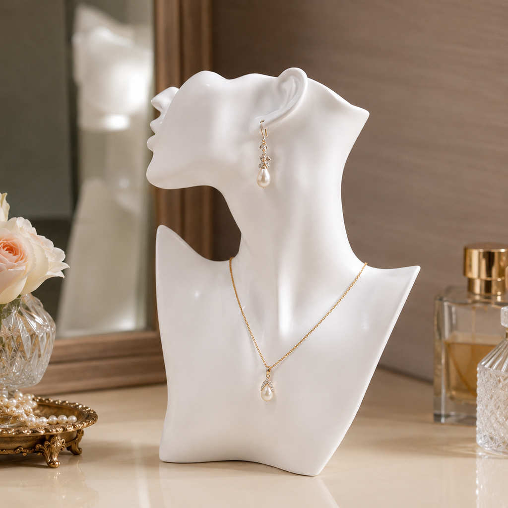 Resin Necklace & Earring Display Bust