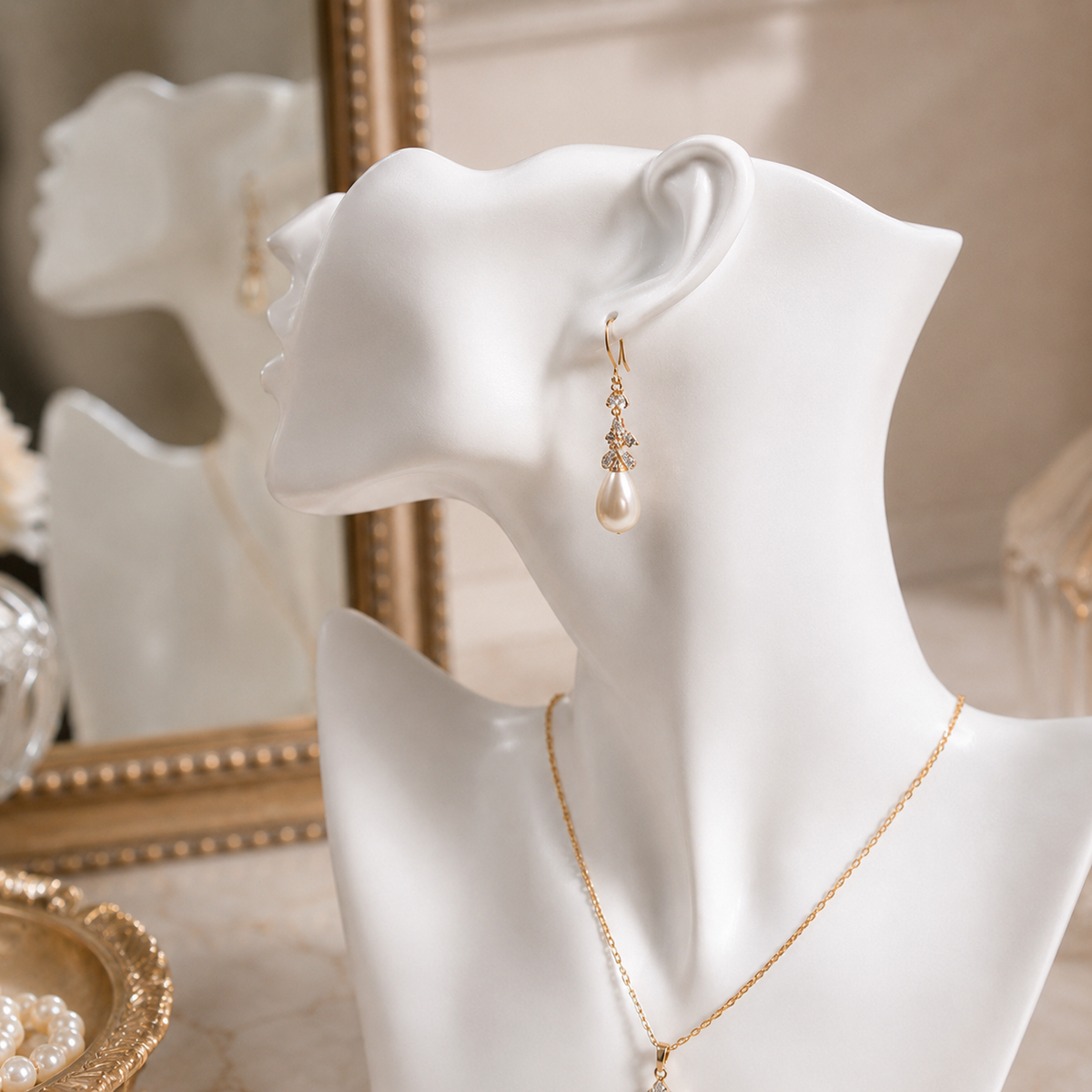 Resin Necklace & Earring Display Bust