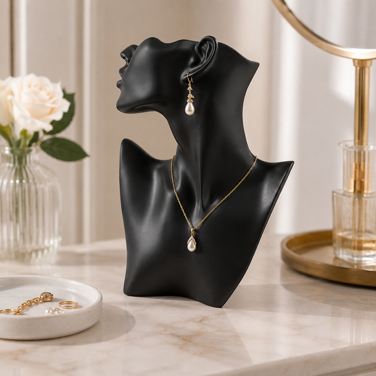 Resin Necklace & Earring Display Bust