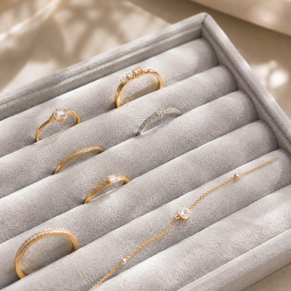 Stackable Velvet Jewelry Tray