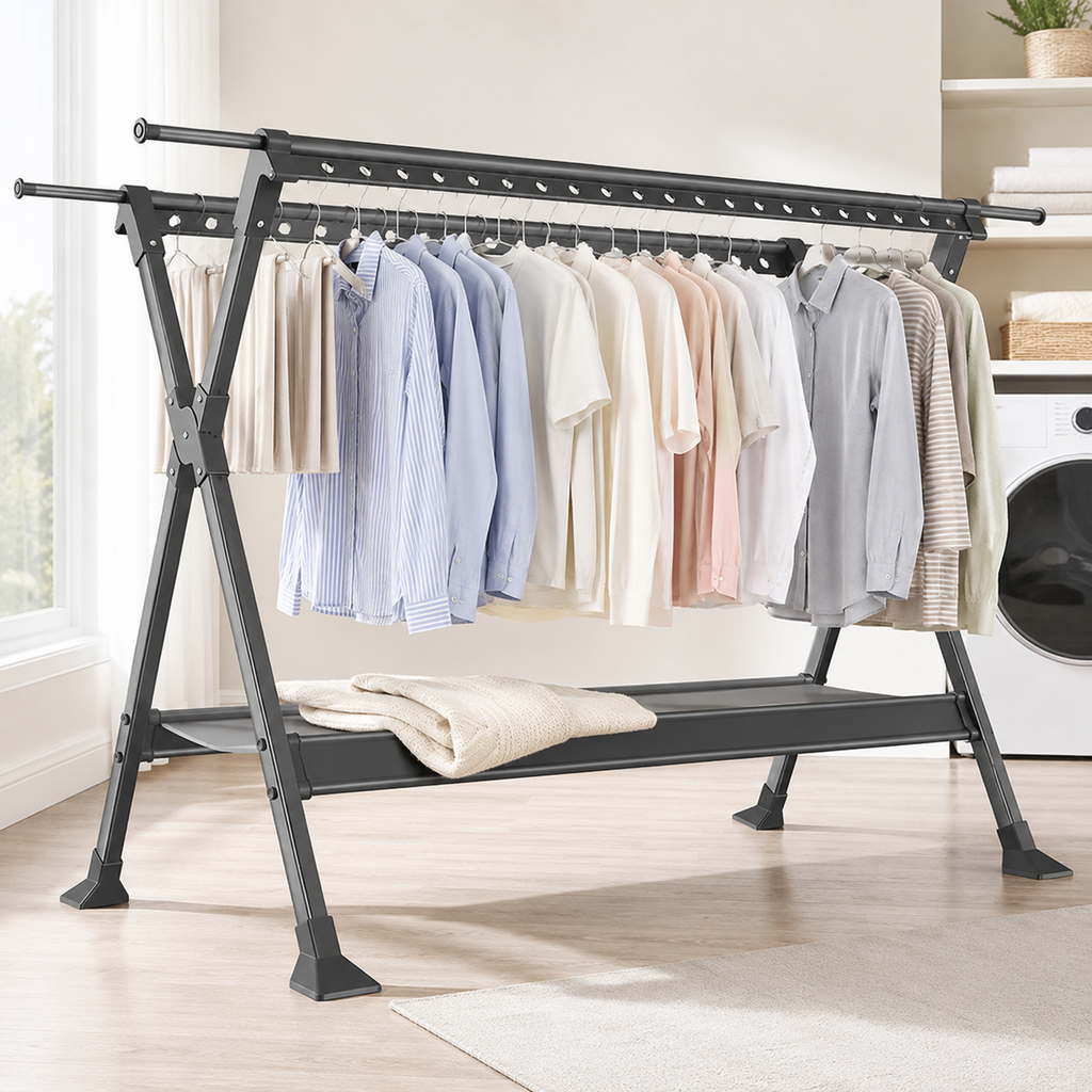 Foldable X-Frame Floor Drying Rack