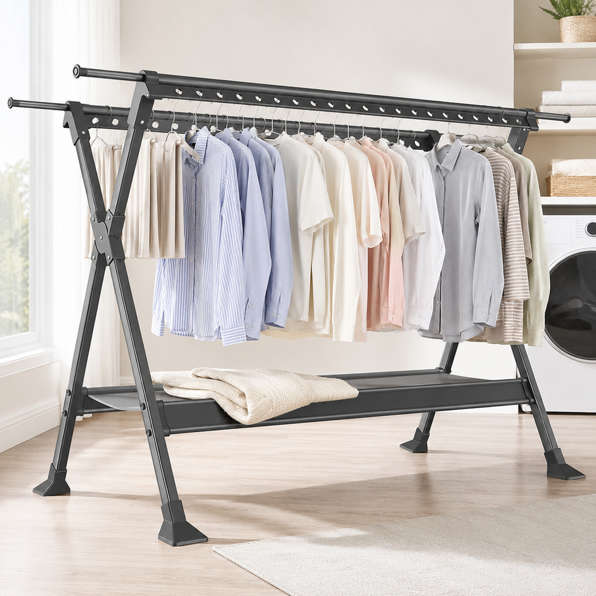 Foldable X-Frame Floor Drying Rack