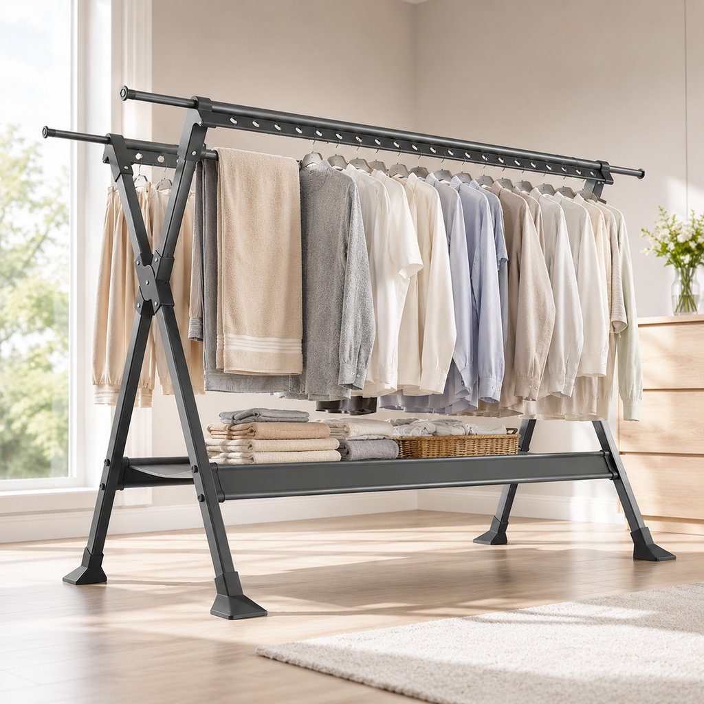 Foldable X-Frame Floor Drying Rack