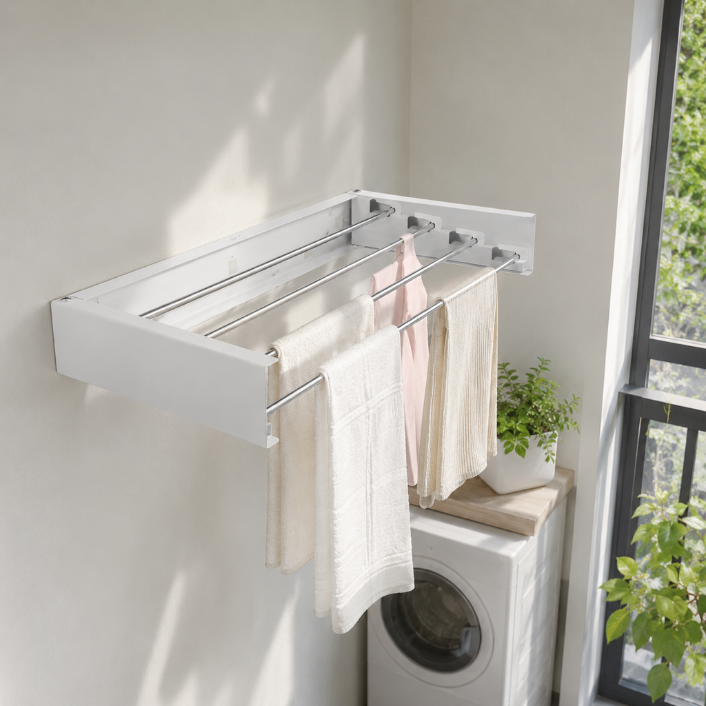 Wall-Mounted Retractable Drying Rack