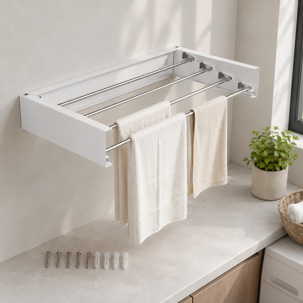 Wall-Mounted Retractable Drying Rack